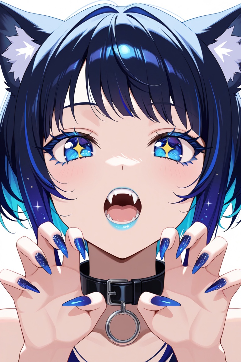 1girl,  sparkling violet eyes,  dark blue short hair in bob hairstyle and pixie cuts on Tensor.Art