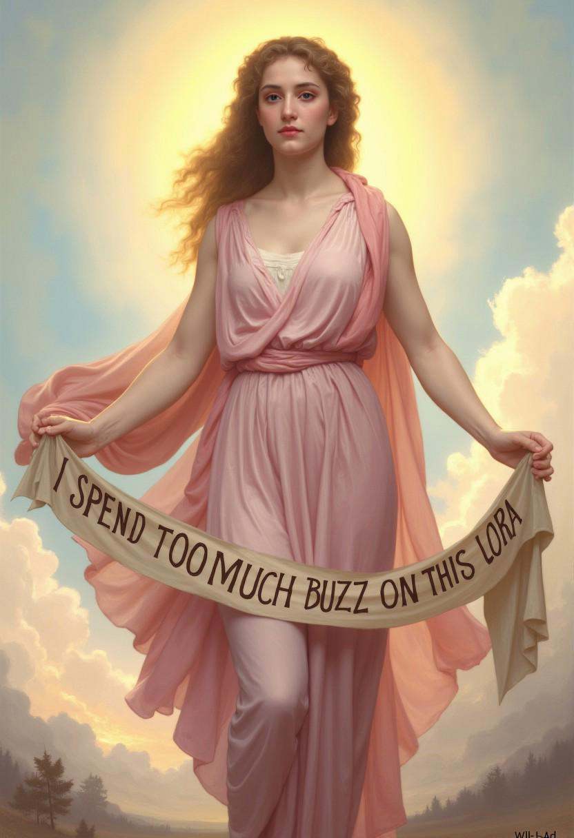 Wil_Ad. A classical painting of the goddess Venus. She is depicted in sheer,  pink,  flowing on Tensor.Art