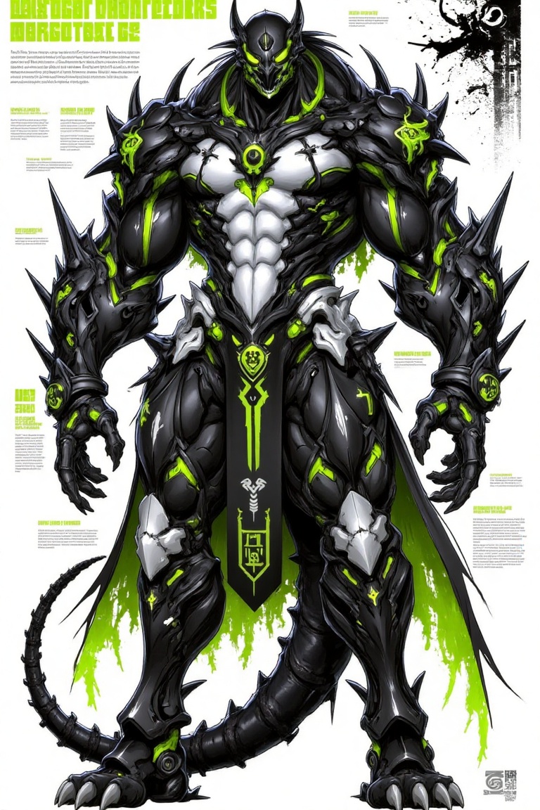 “Create a dark,  intimidating,  armored character with a muscular physique and a sleek on Tensor.Art