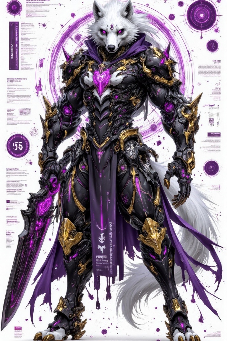 “Create a detailed,  anthropomorphic wolf warrior with a muscular physique,  wearing intricate on Tensor.Art