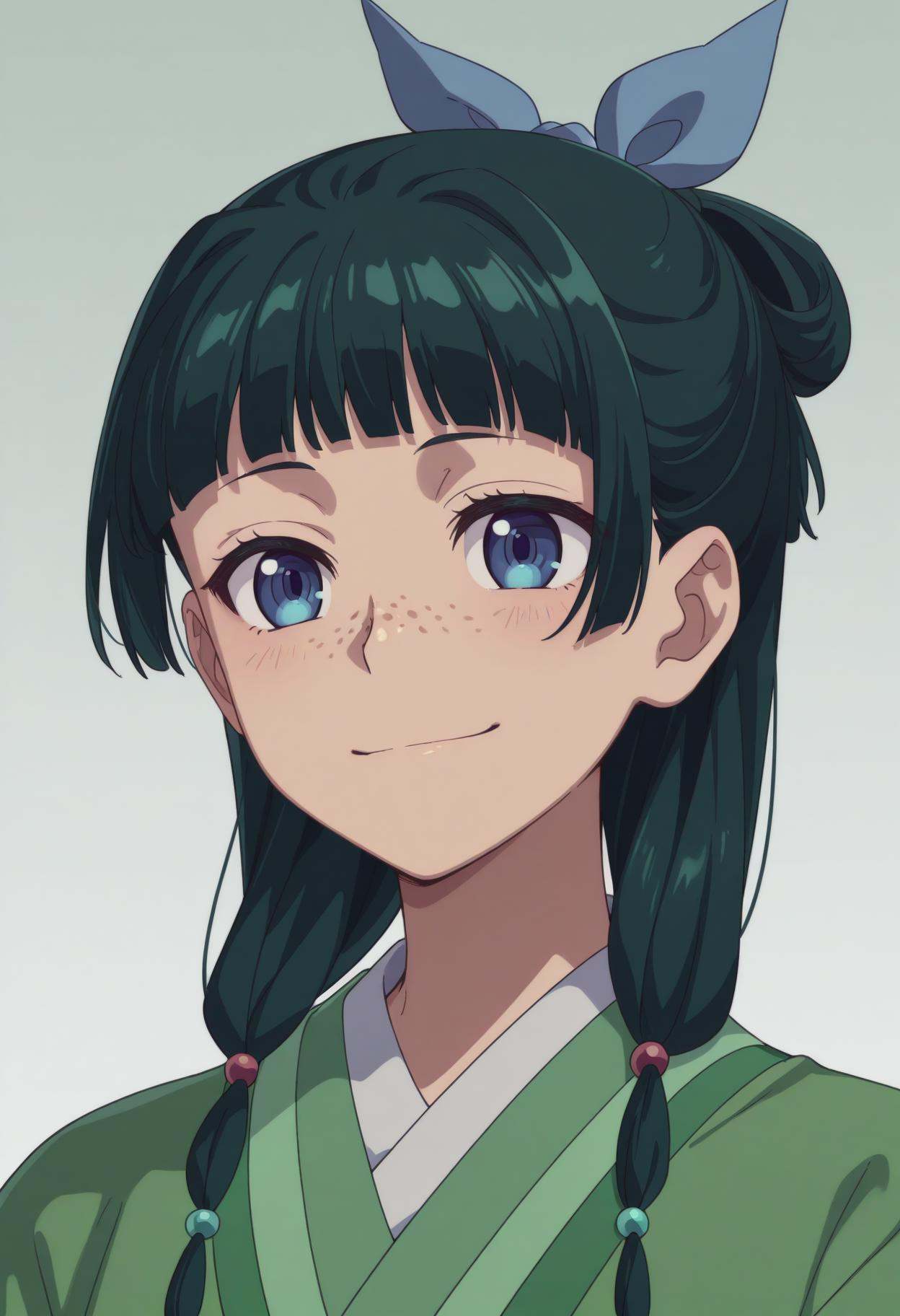 maomao,  green kimono,  freckles on Tensor.Art