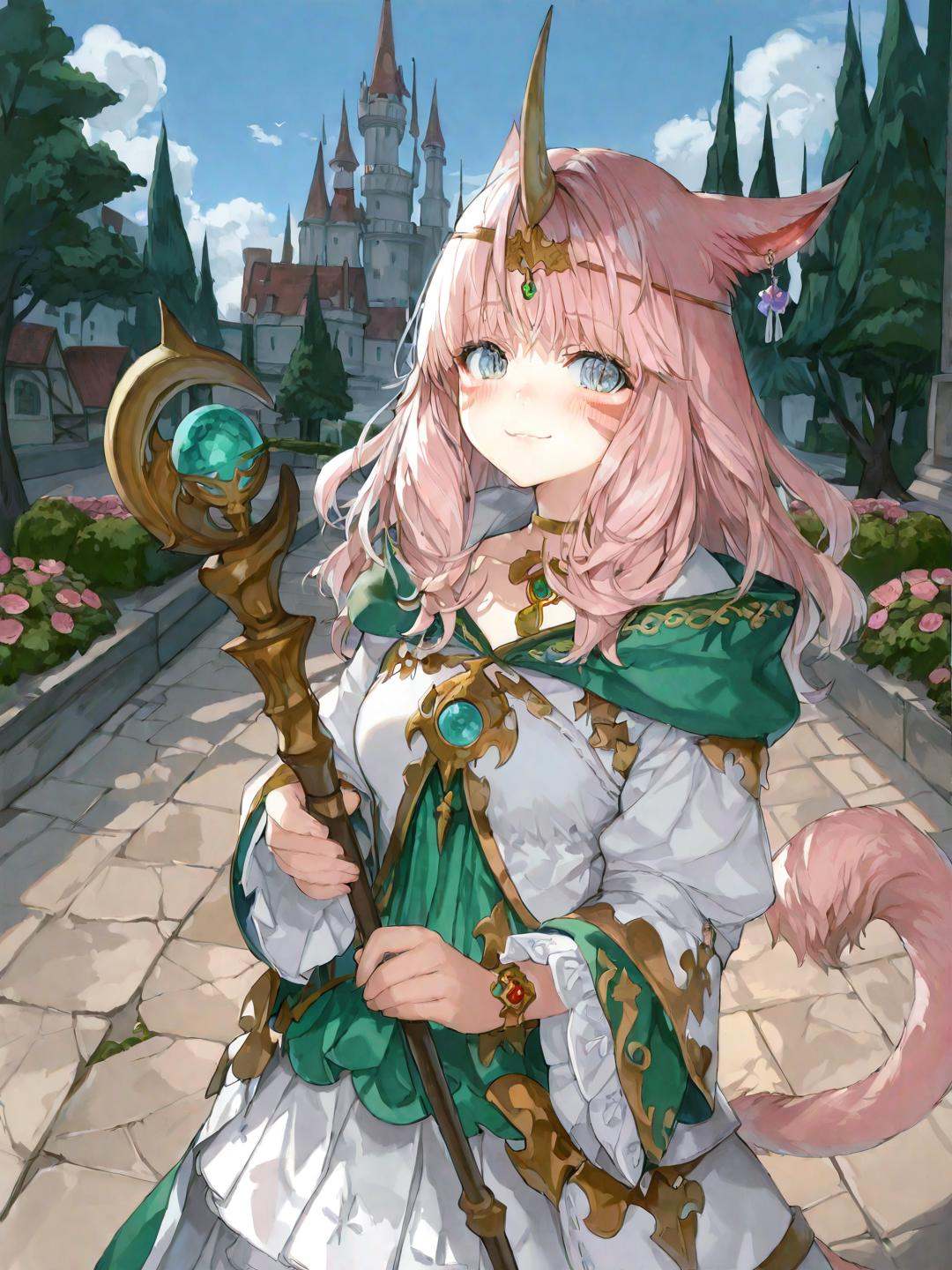 momokoffxiv,  miqo'te,  blue eyes on Tensor.Art