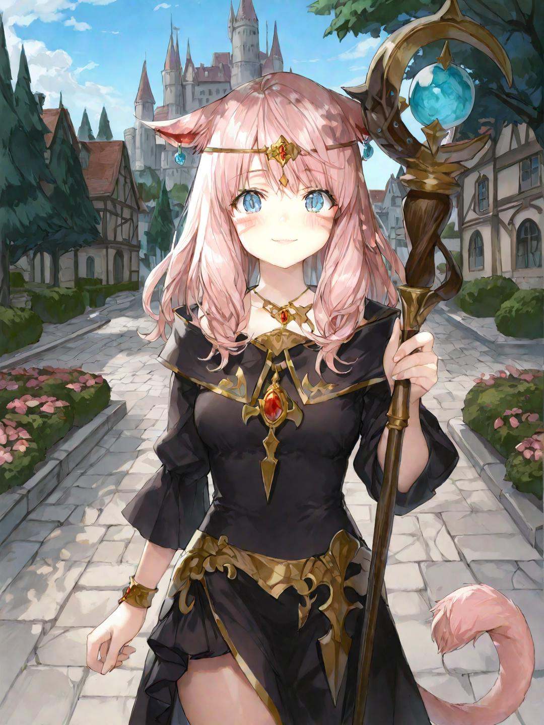 momokoffxiv,  miqo'te,  blue eyes on Tensor.Art