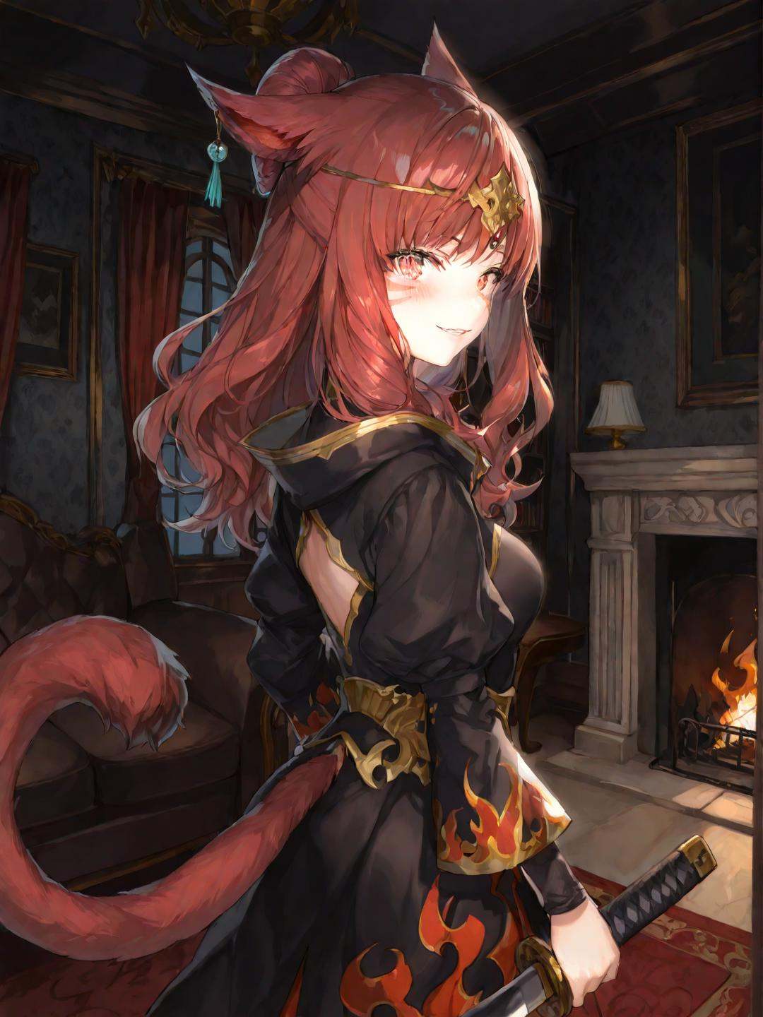 momokoffxiv,  miqo'te,  red eyes on Tensor.Art