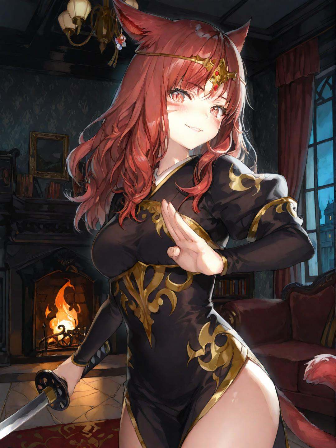 momokoffxiv,  miqo'te,  red eyes on Tensor.Art