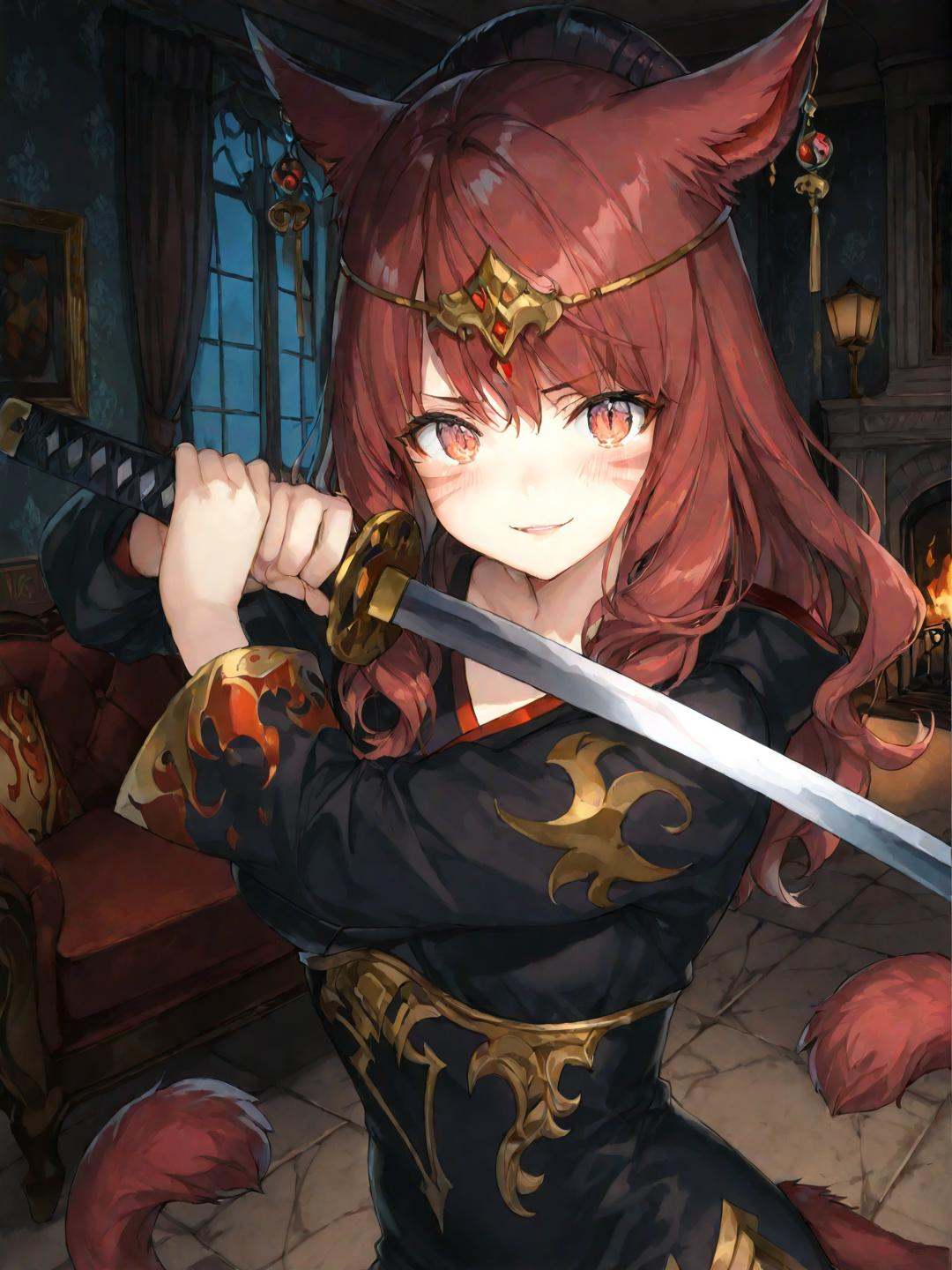 momokoffxiv,  miqo'te,  red eyes on Tensor.Art