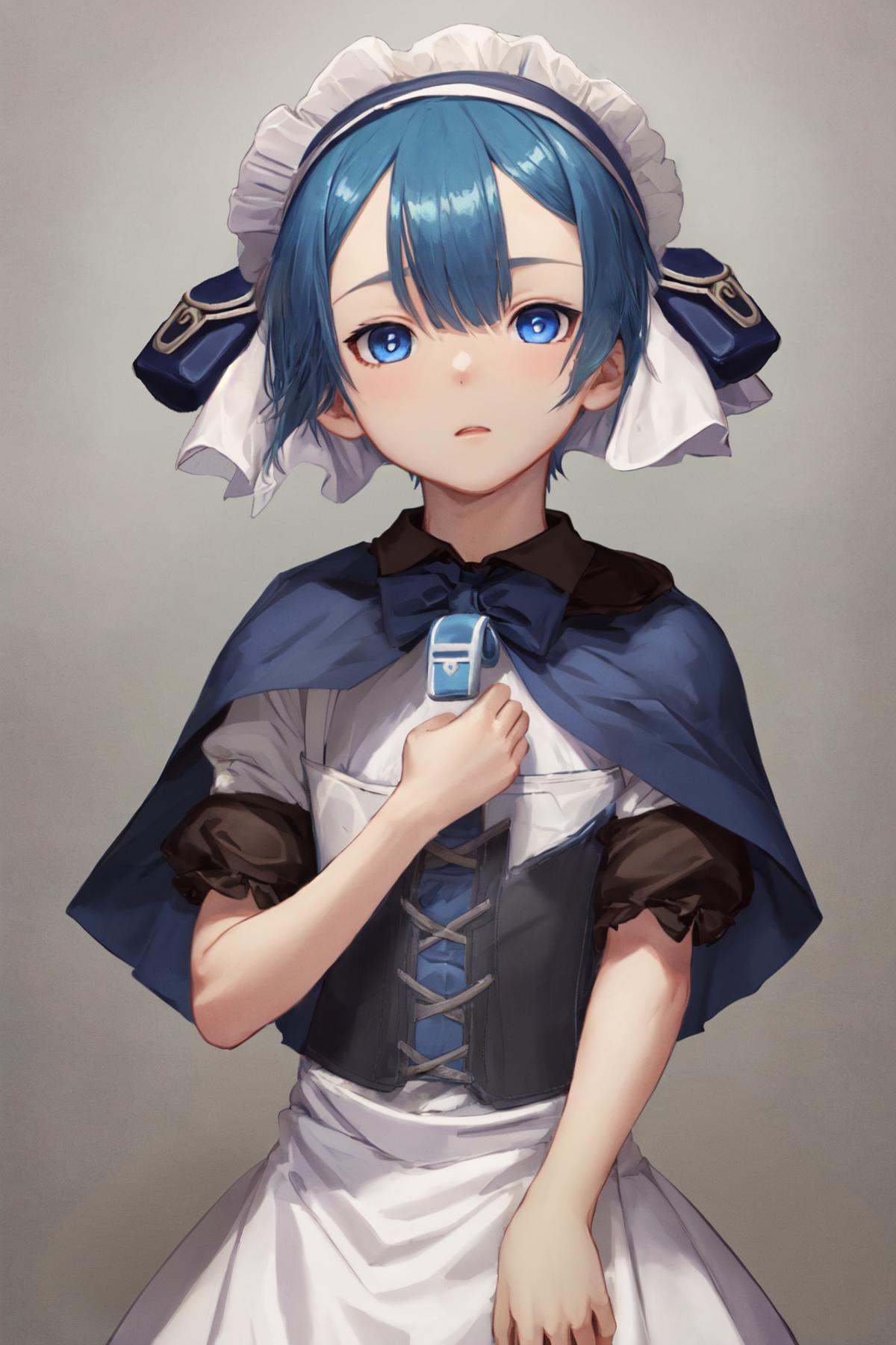 1boy,  upper body,  blue hair on Tensor.Art