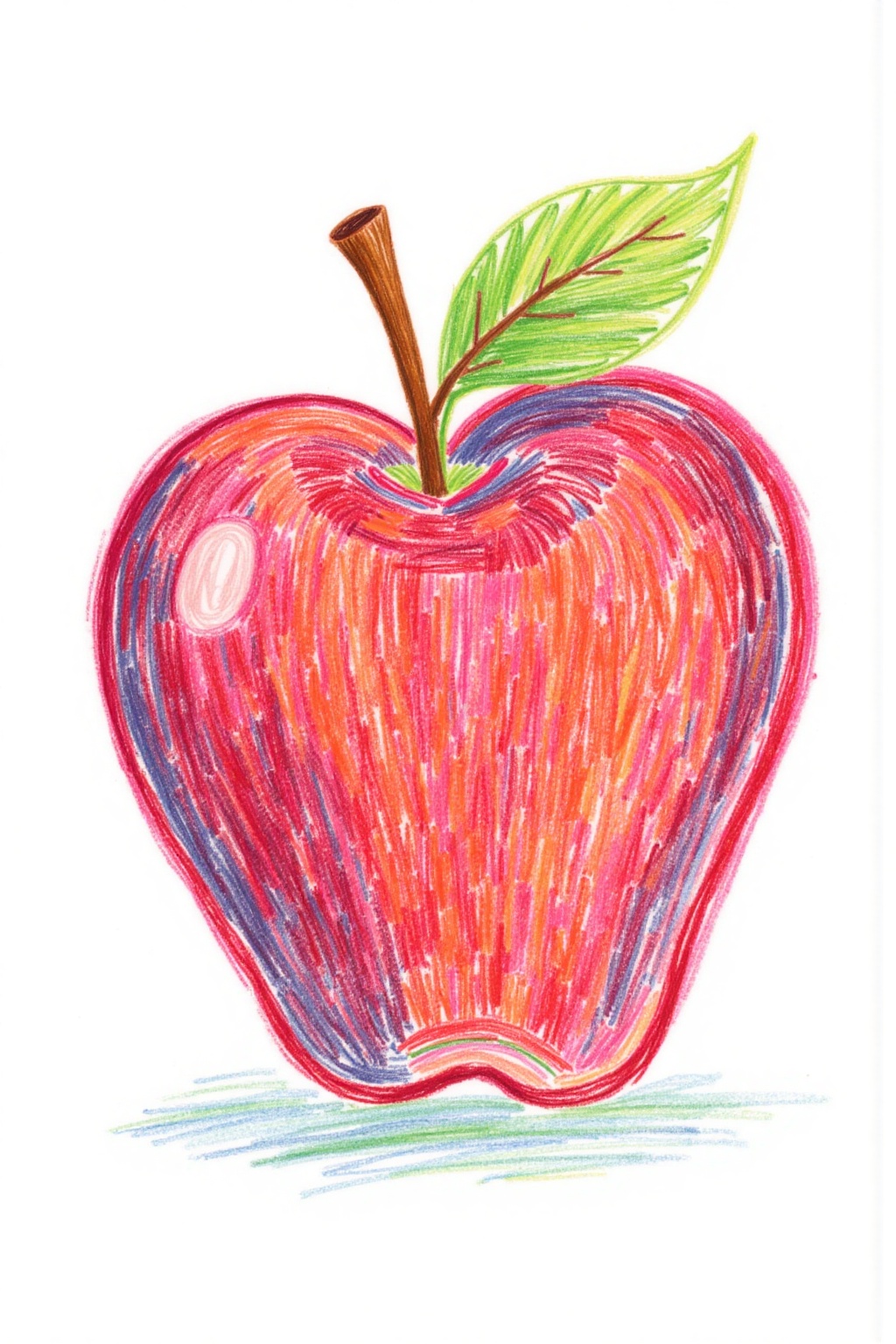 Flat illustrations in colored pencil graffiti style,  1apple on Tensor.Art