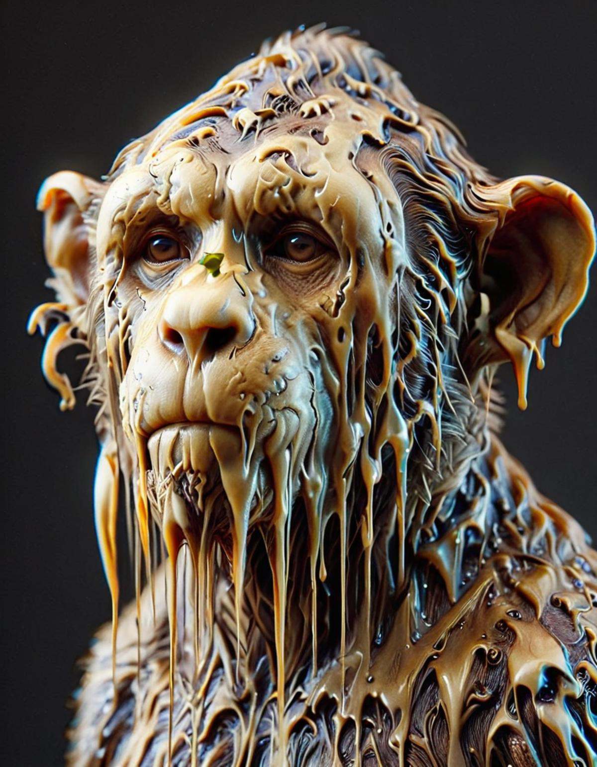 cinematic still meltinglora,  1monkey,  melting fur . emotional on Tensor.Art