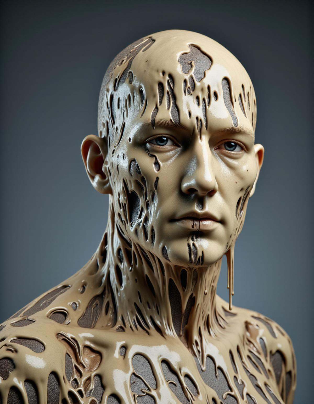 meltinglora,  photography of a melting man on Tensor.Art