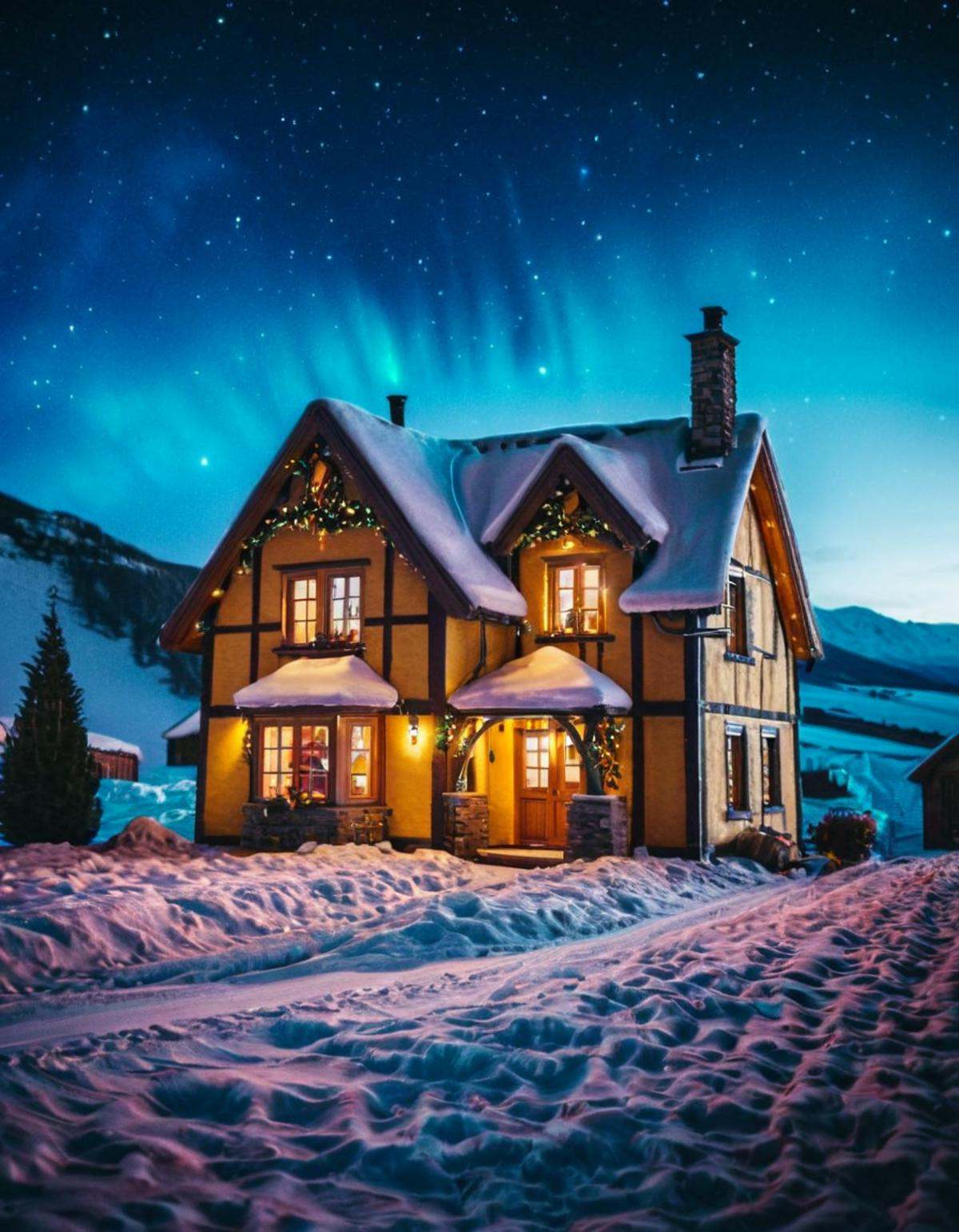 cinematic still A small house,  cozy . emotional,  harmonious on Tensor.Art
