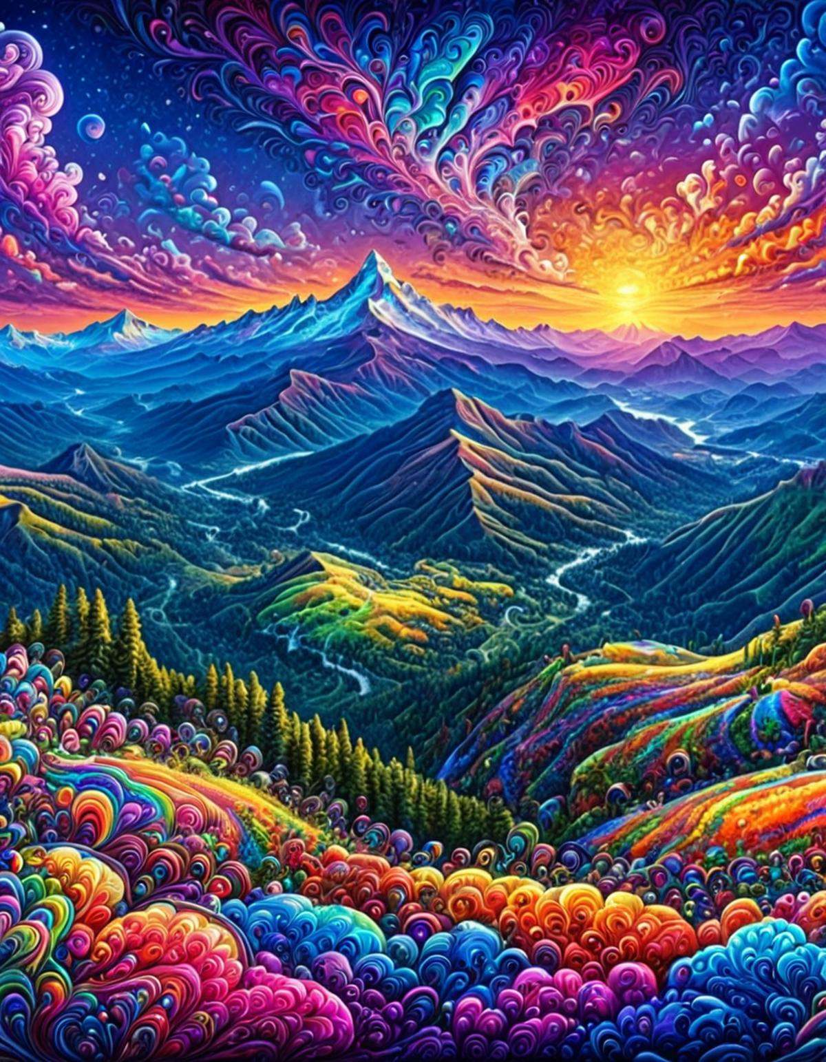 Masterpiece psychedelicv2lora,  colorful,  scenery on Tensor.Art