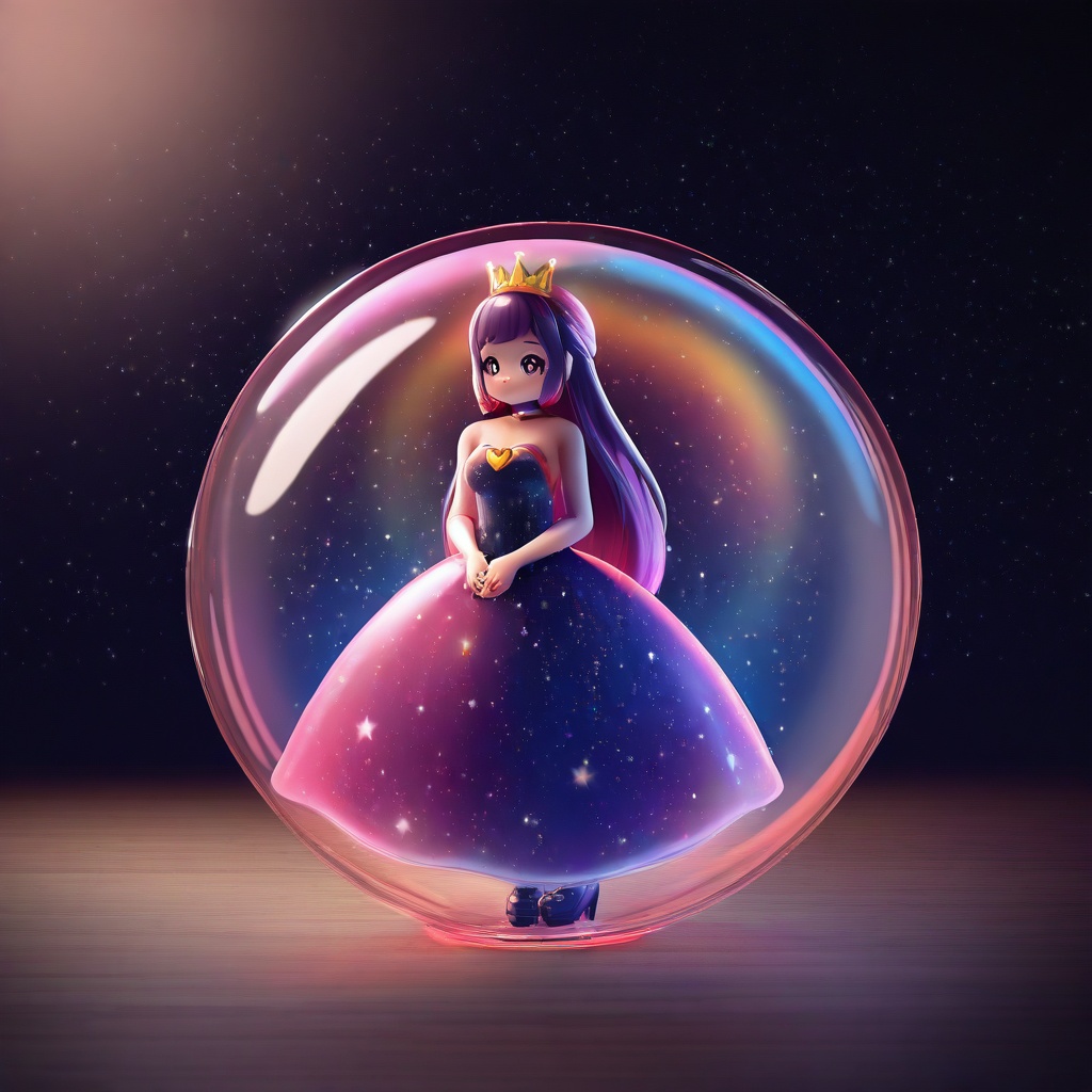 a kawaii chibi avatar cute human princess in dress,  long hair,  detailed on Tensor.Art