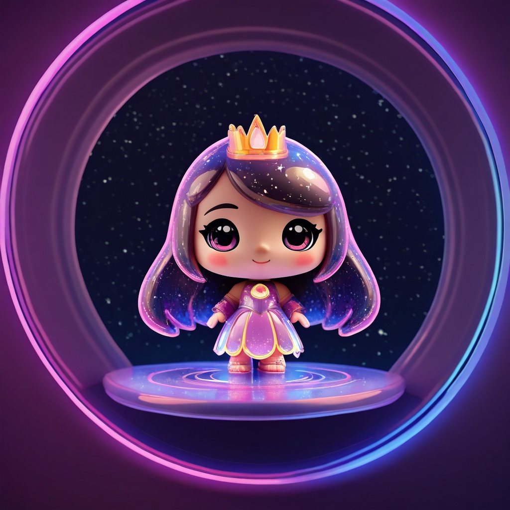 a kawaii chibi avatar cute human princess in dress,  long hair,  detailed on Tensor.Art
