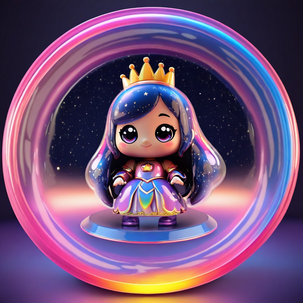 a kawaii chibi avatar cute human princess in dress,  long hair,  detailed on Tensor.Art