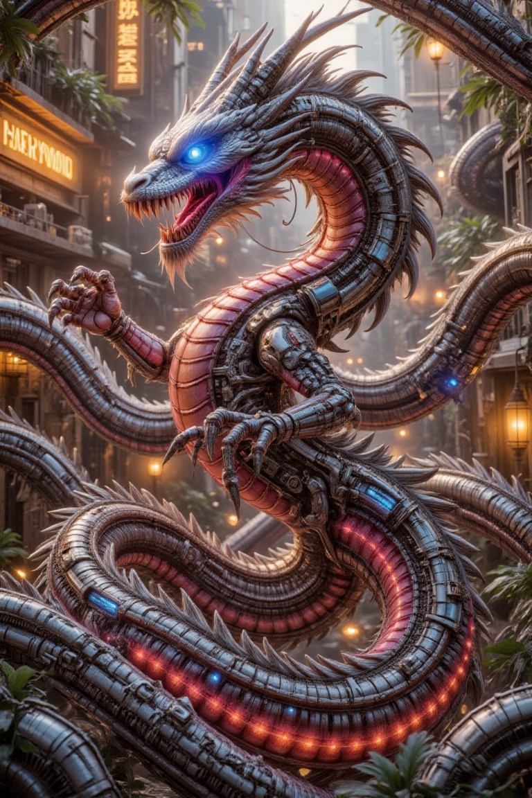 cyberdragonflux,  a futuristic mechanical dragon,  cyberdragonflux on Tensor.Art