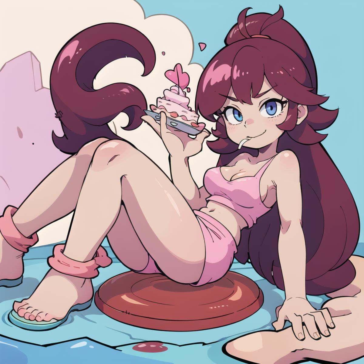 80's anime style,  JellyMage,  very long ponytail on Tensor.Art