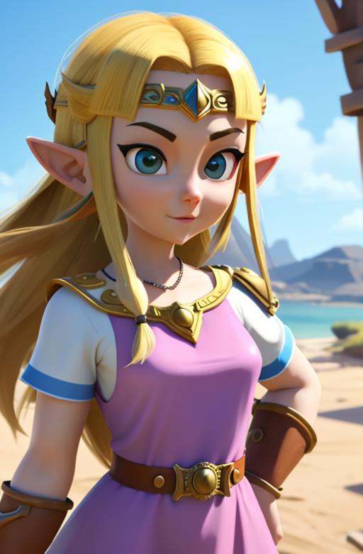 cartoon girl,  zelda,  dress on Tensor.Art