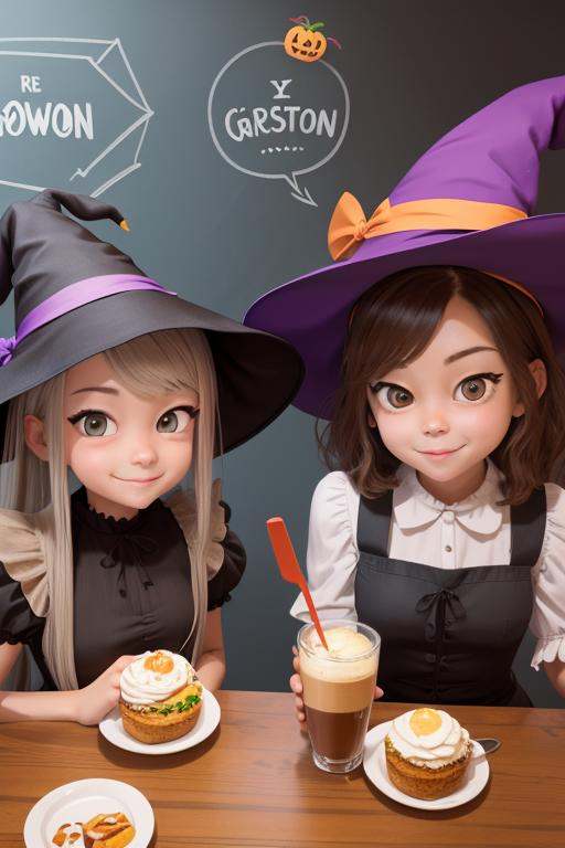 2girls,  at a cafe,  cartoon. colorful on Tensor.Art
