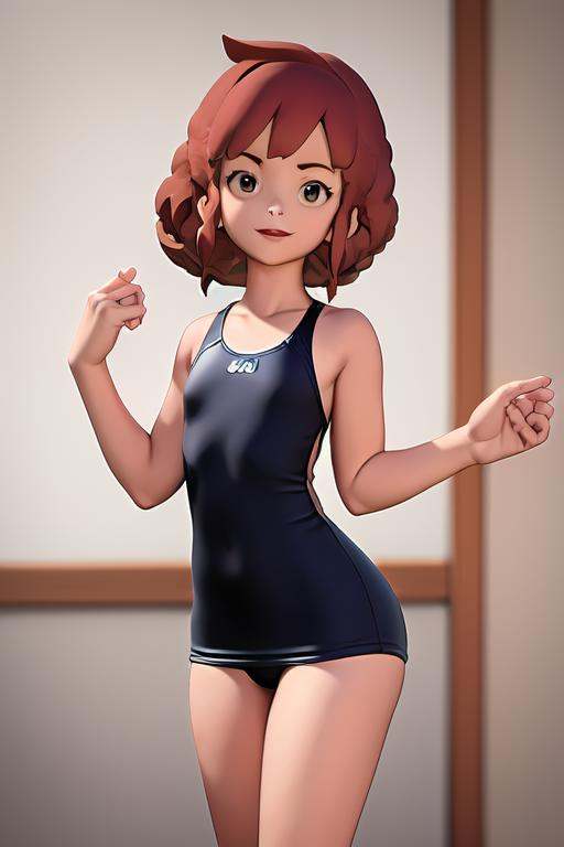 red hair,  standing,  one piece swimsuit on Tensor.Art