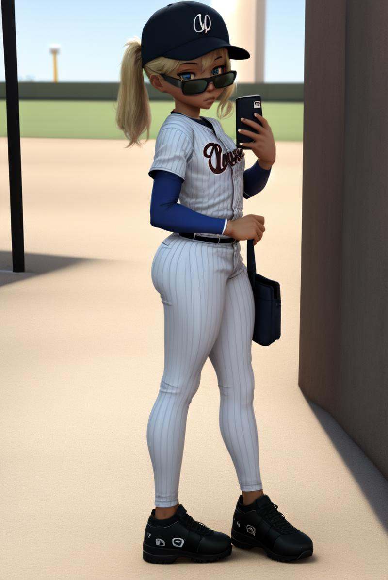 chantel3d,  baseball cap,  baseball uniform on Tensor.Art