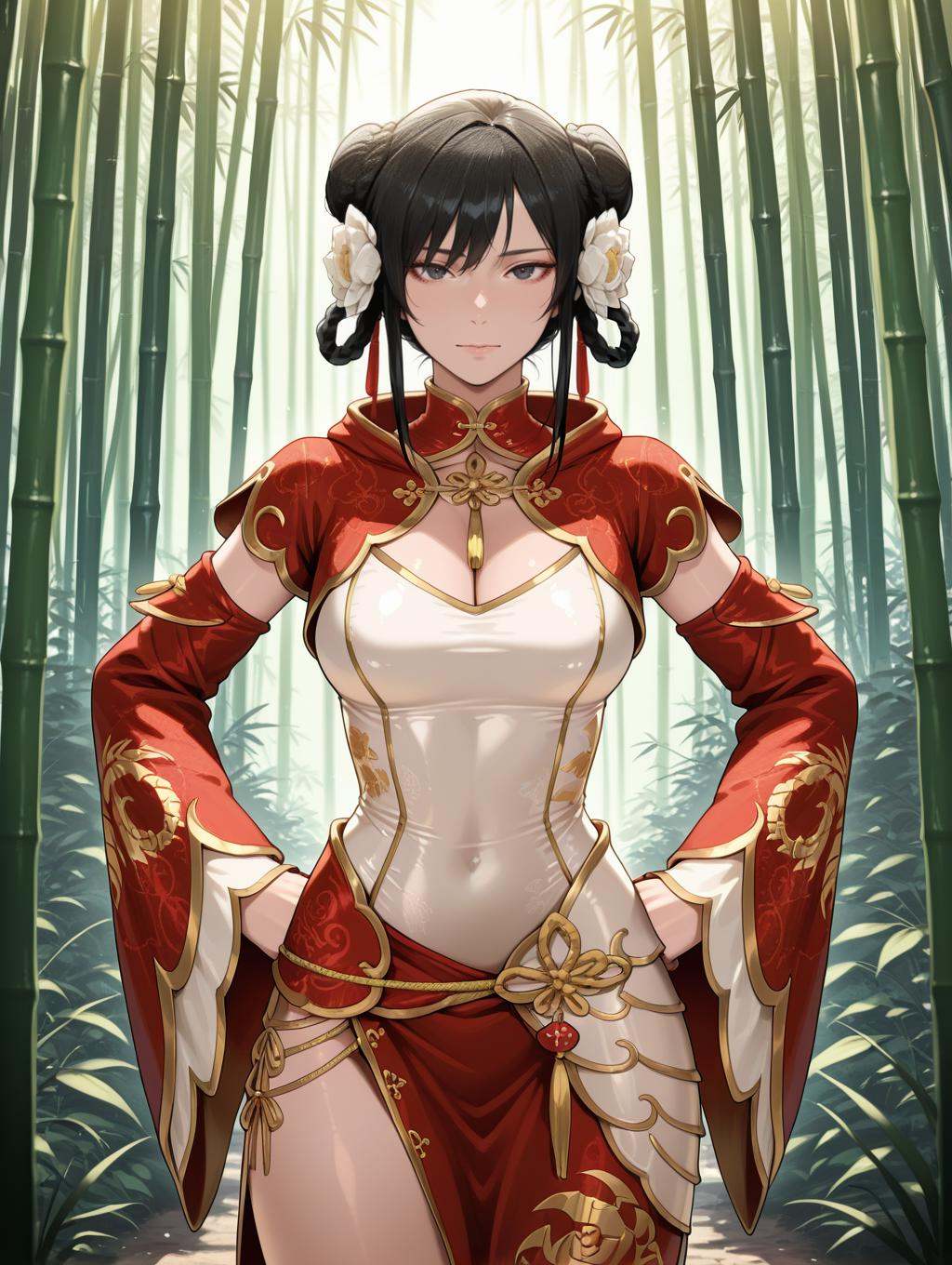 Oolong Armor,  1girl,  black hair on Tensor.Art