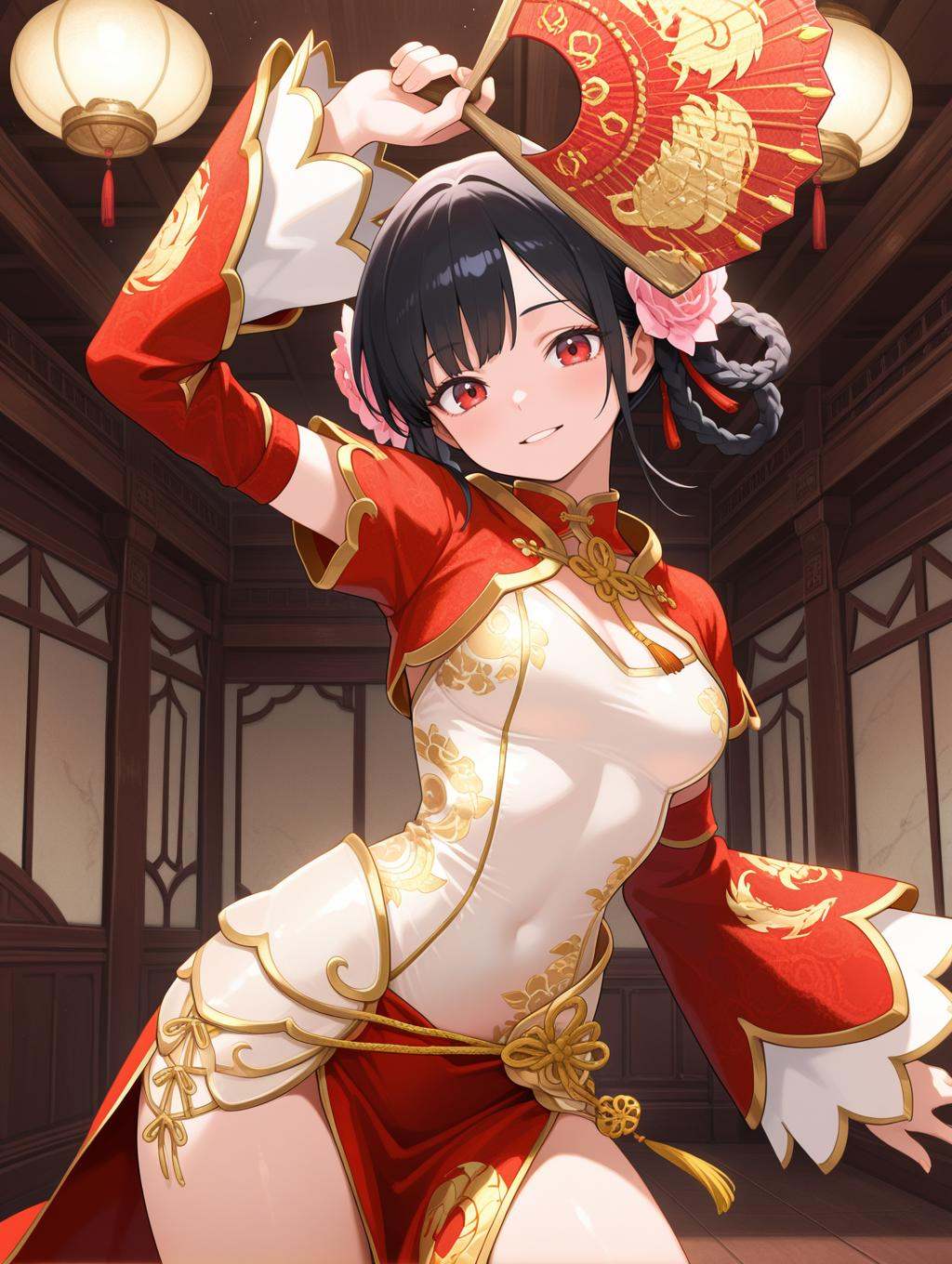 Oolong Armor,  1girl,  black hair on Tensor.Art