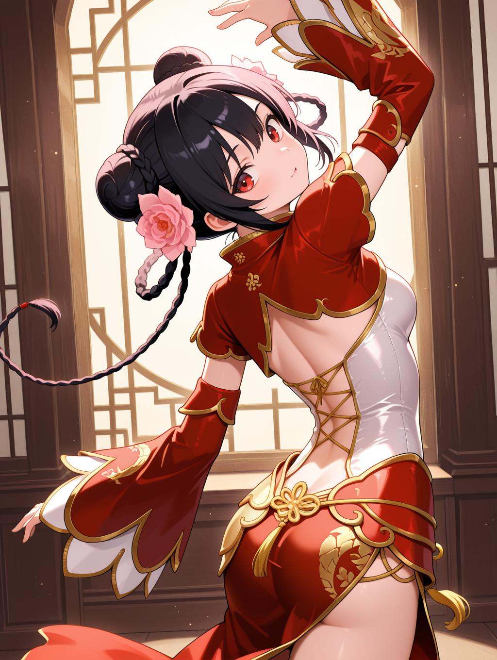 Oolong Armor,  1girl,  black hair on Tensor.Art