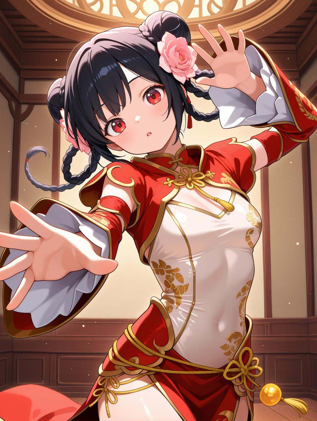 Oolong Armor,  1girl,  black hair on Tensor.Art