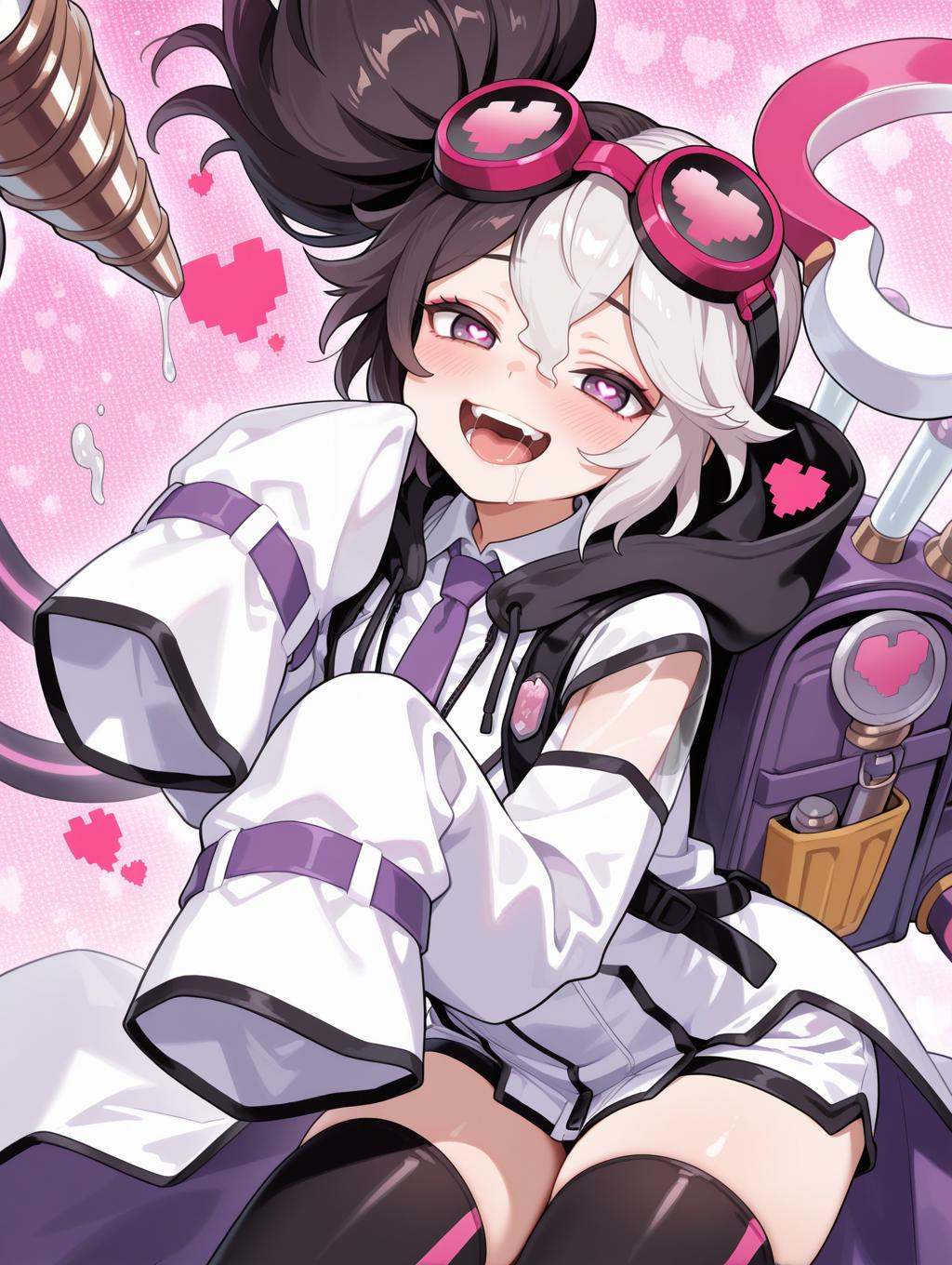 vanquish soul dr. mad love,  1girl,  pixel heart on Tensor.Art