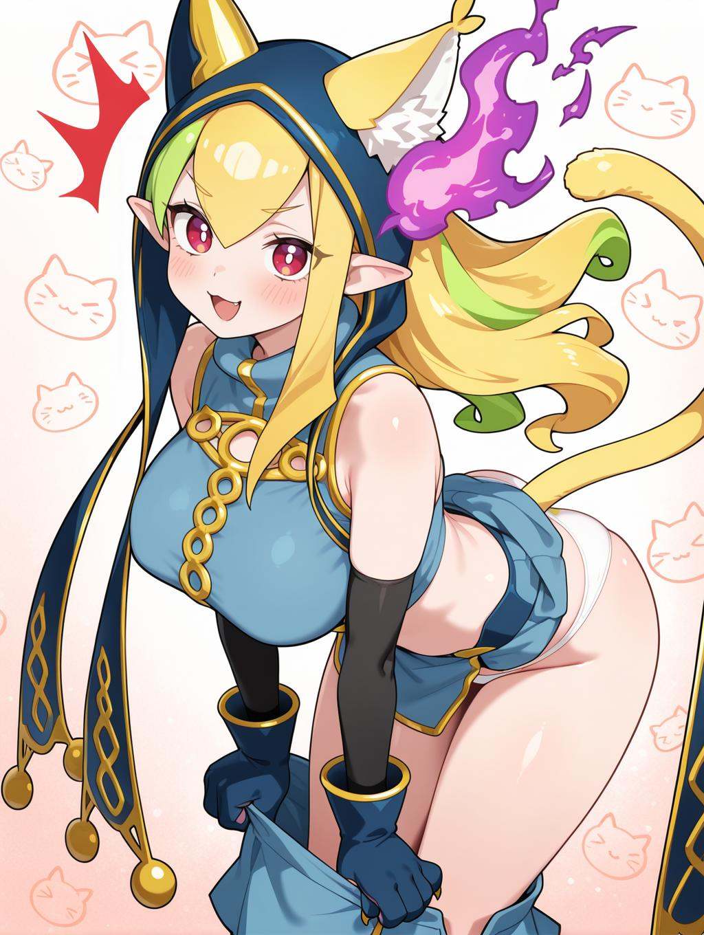 Sevens Road Charm Witch,  1girl,  white panties on Tensor.Art