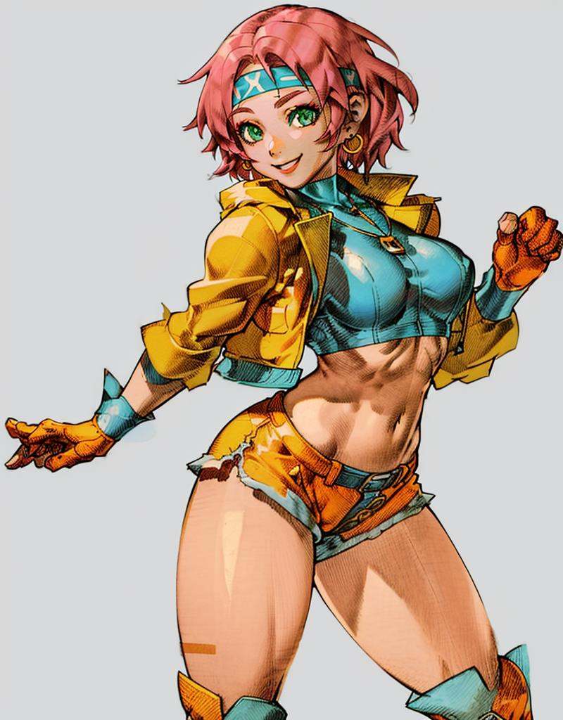 (red boots,  shorts,  floating hair) on Tensor.Art