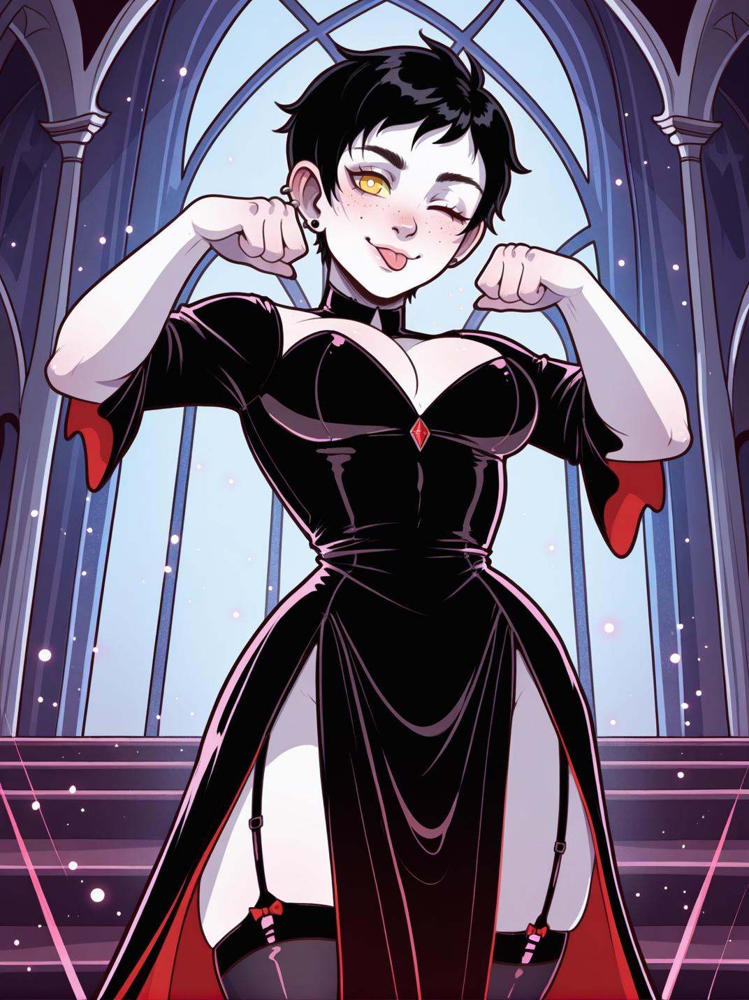 DarkraXL,  vampire girl,  white skin on Tensor.Art