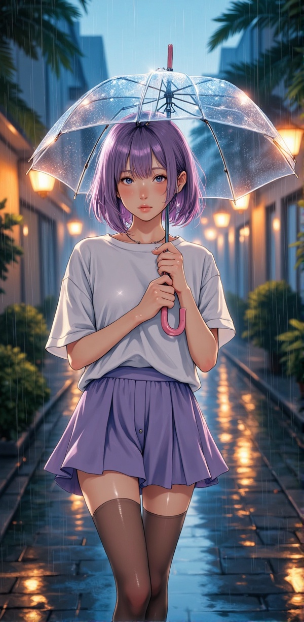 one lady,  A luminous,  photorealistic anime-style image capturing a 20-year-old young woman with short on Tensor.Art
