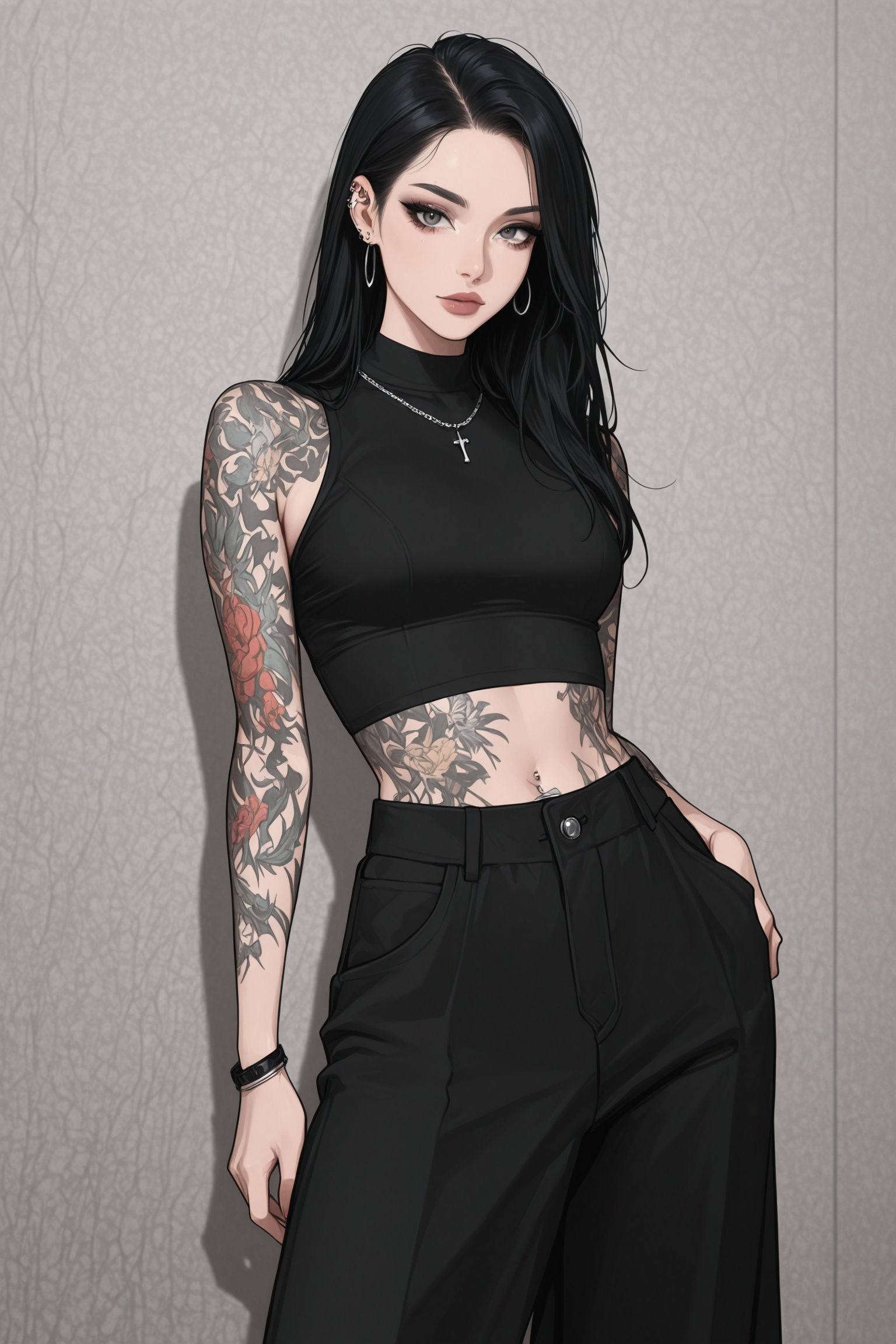 1girl,  (piercings),  (septum_ring) on Tensor.Art