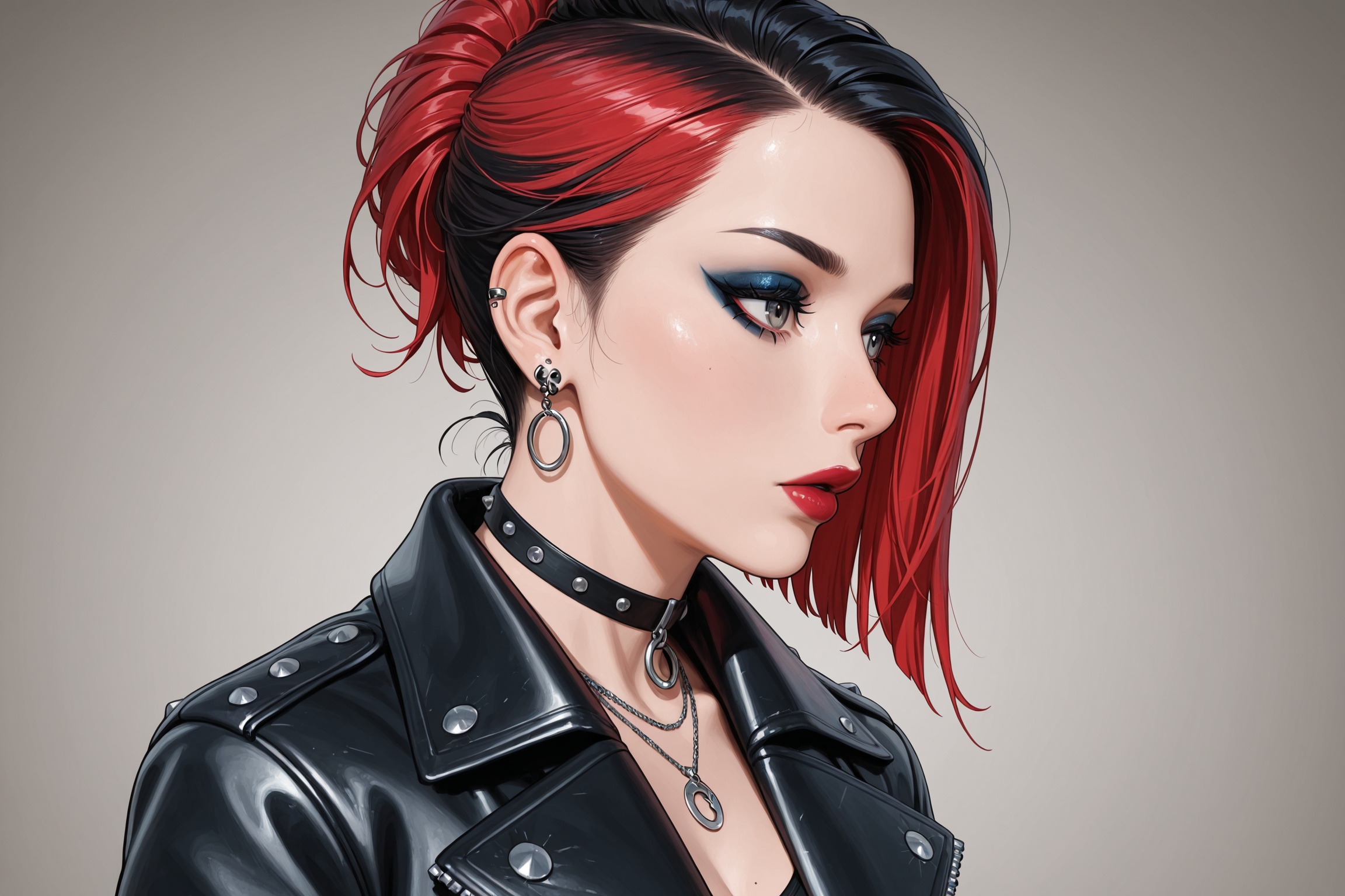 1girl,  leather,  jewelry on Tensor.Art