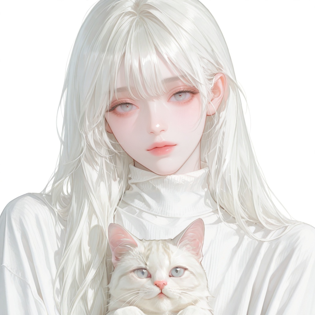 ((upper body,  white background,  (front view on Tensor.Art