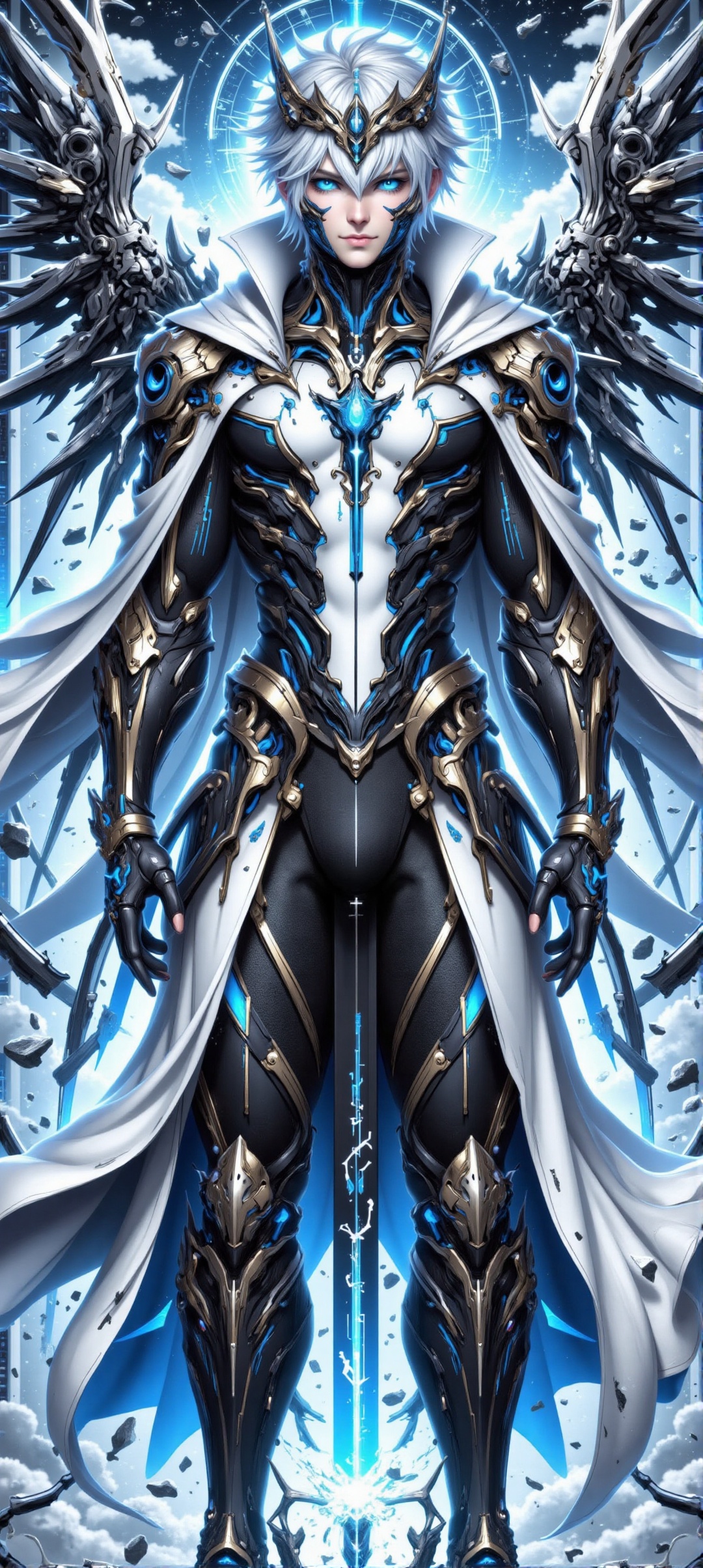 A young,  regal figure stands tall in a surreal,  otherworldly realm on Tensor.Art