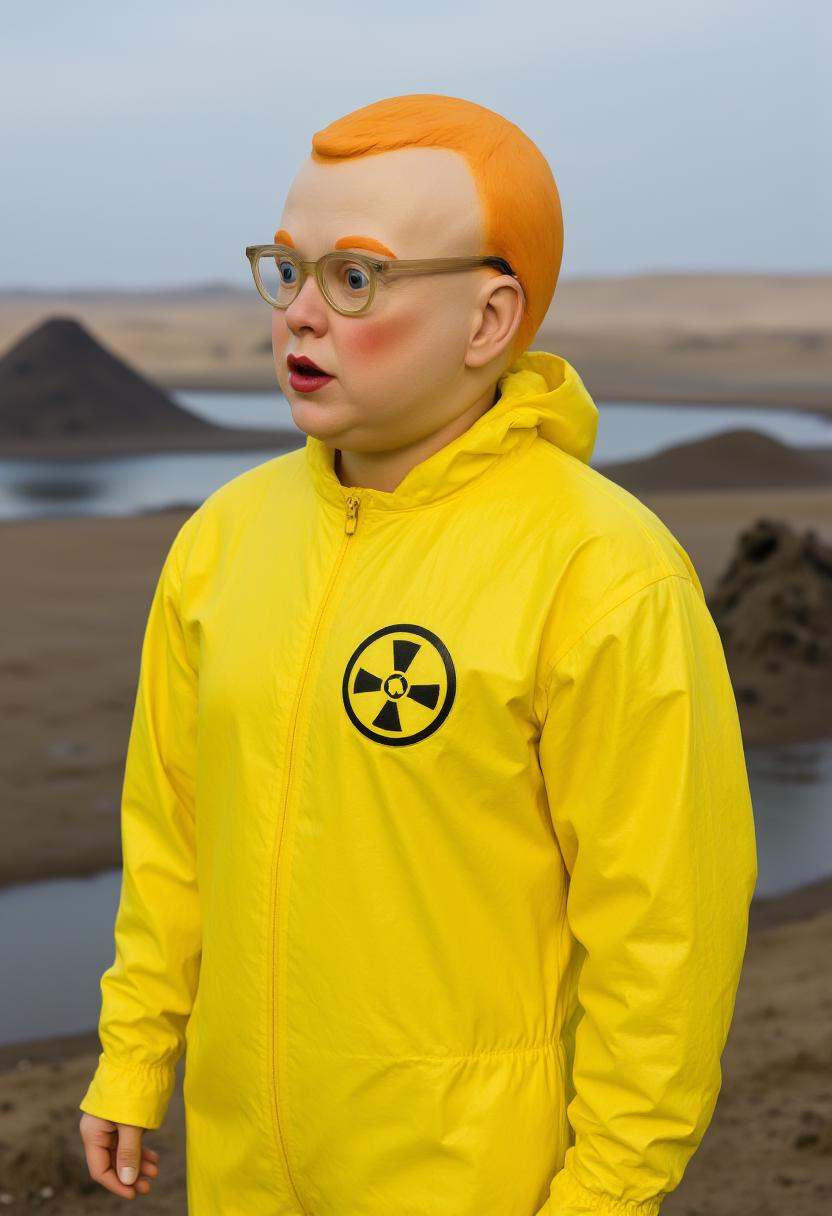 boojib,  realism,  wearing a yellow hazmat suit on Tensor.Art