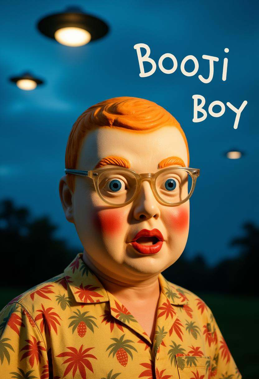 Squiggly text says "BOOJI BOY". boojib,  *****_man_in_mask,  rubber_baby_mask on Tensor.Art