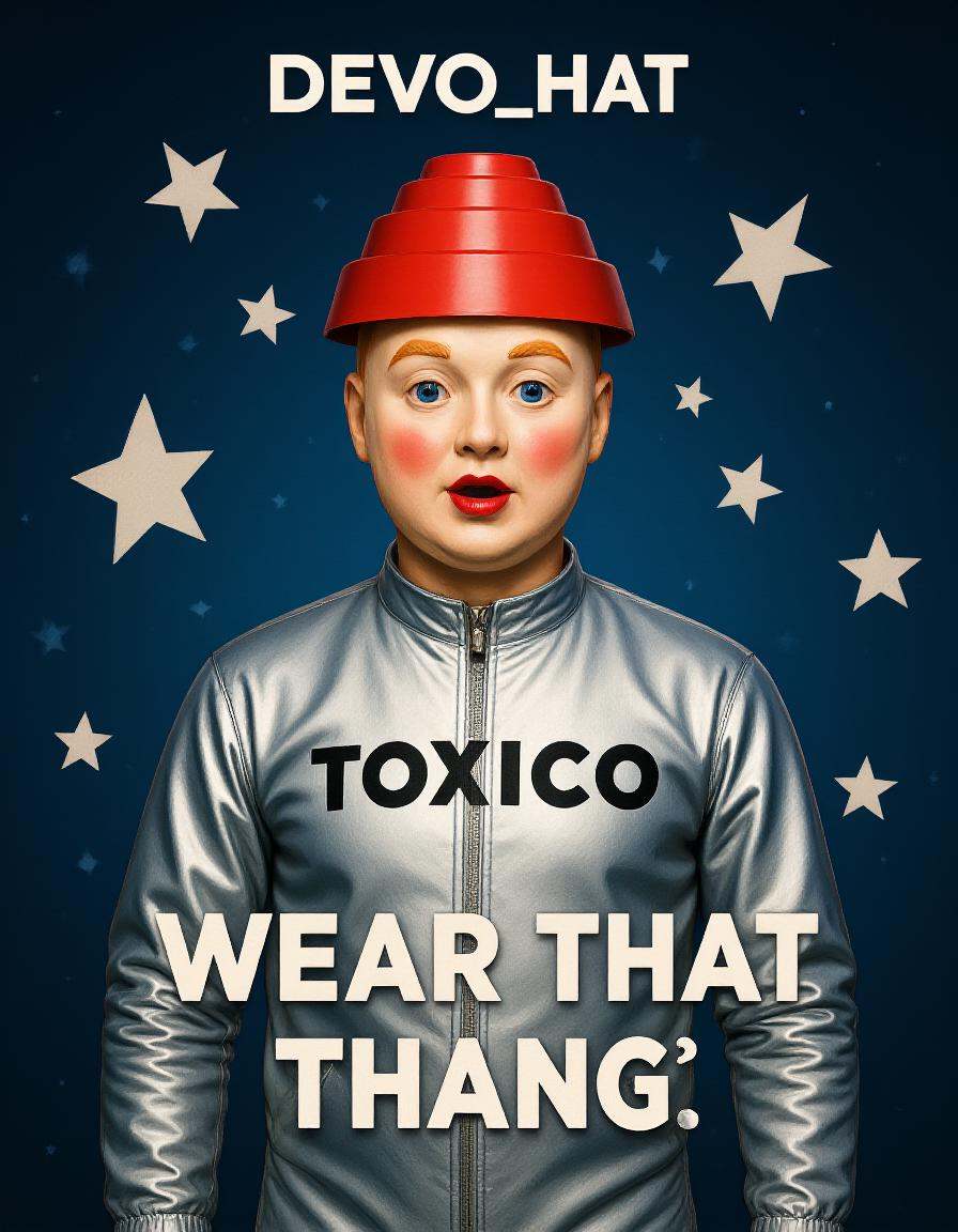 DEVO_HAT - WEAR THAT THANG! Advertising poster of devo_hat,  4_tiered_hat,  boojib on Tensor.Art