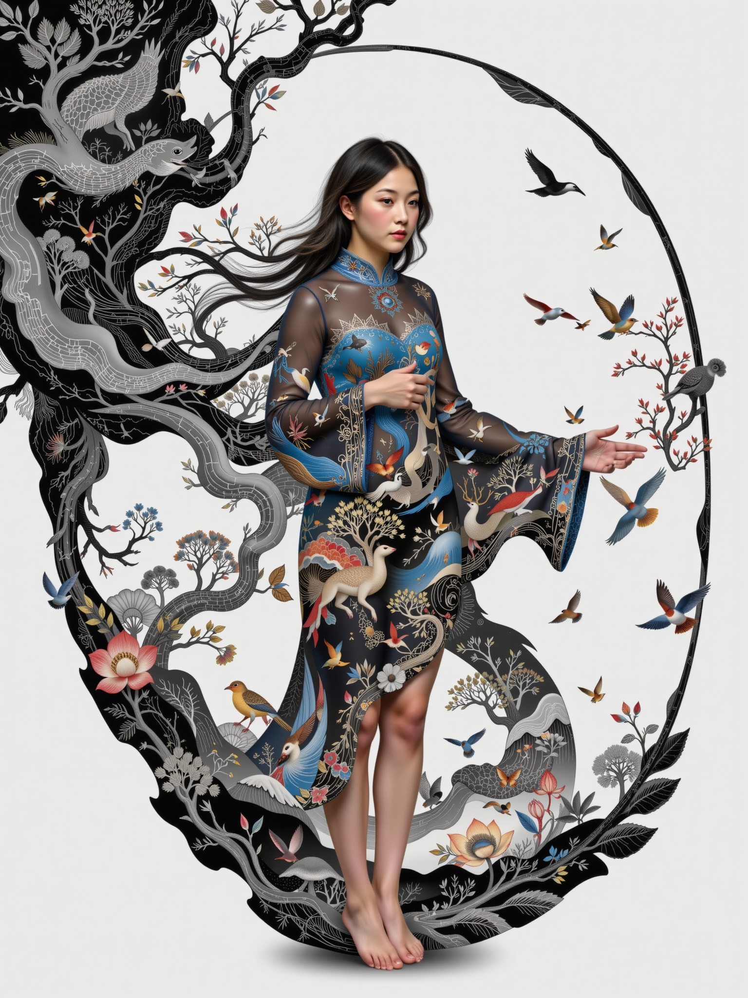 1 girl,  Asa CHEN's DECO,  translucent body revealing inner world on Tensor.Art