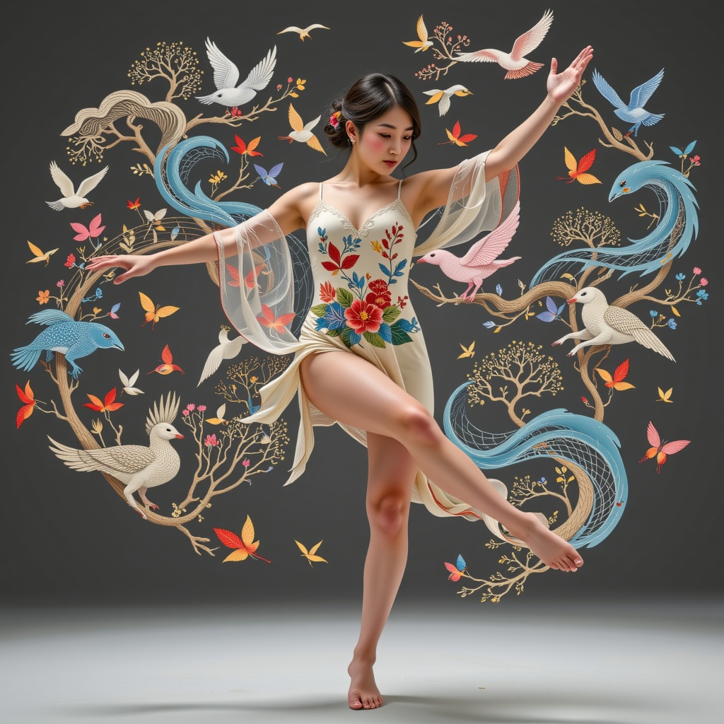 1 dance girl,  Asa CHEN's DECO,  translucent body revealing inner world on Tensor.Art