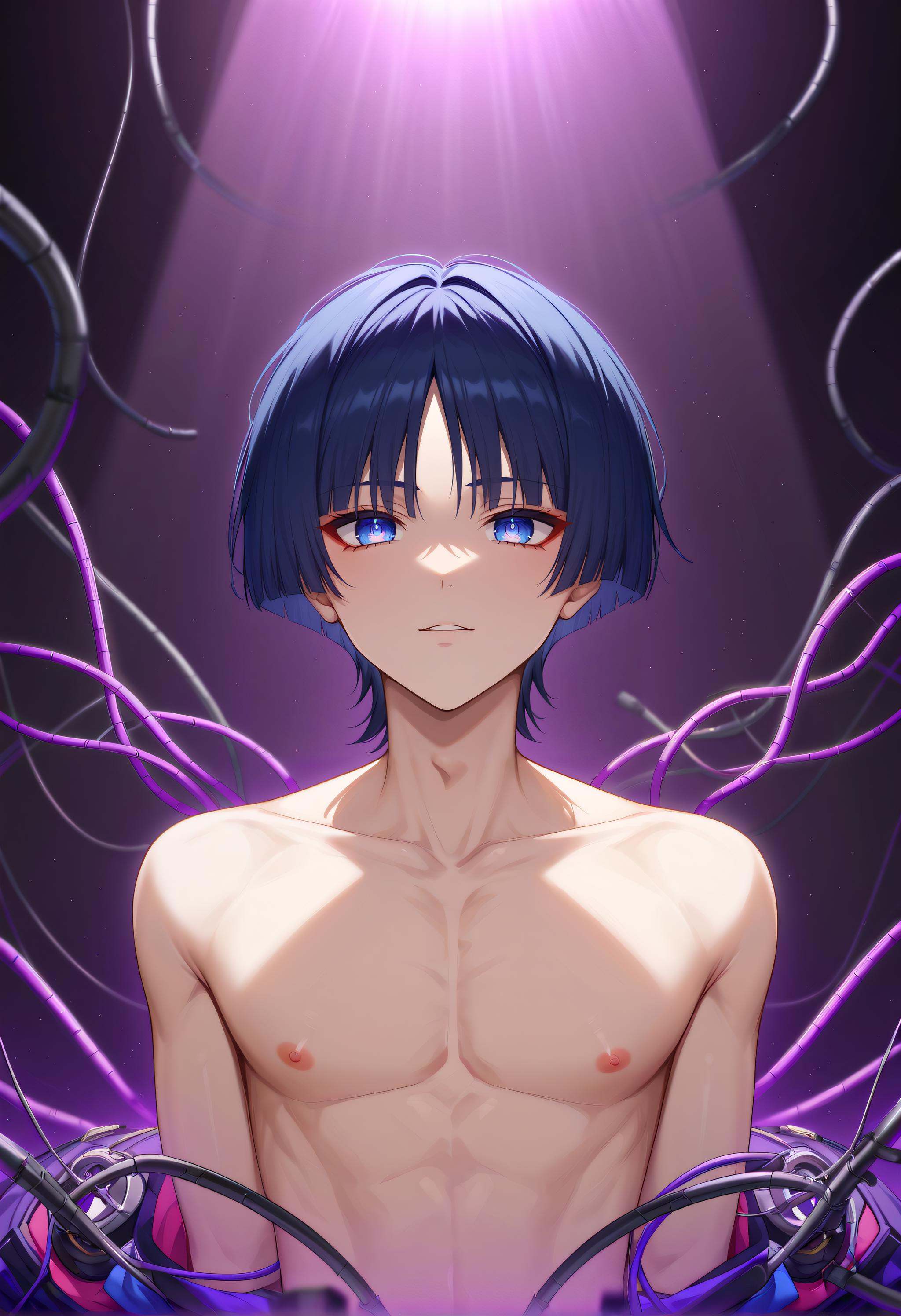 cybernetic robot 1boy,  solo,  (scaramouche \(genshin impact\):1.2) on Tensor.Art