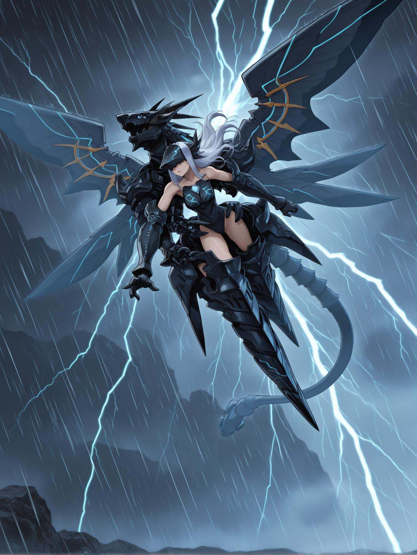 heraid \(xenoblade\),  black forehead protector,  mecha musume on Tensor.Art