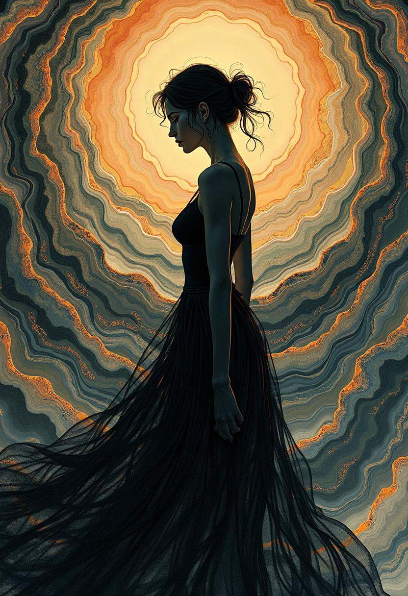 A mesmerizing painting blends the evocative elegance of Jean-Léon Gérôme with the expressive fluidity of Conrad Roset,  cr...