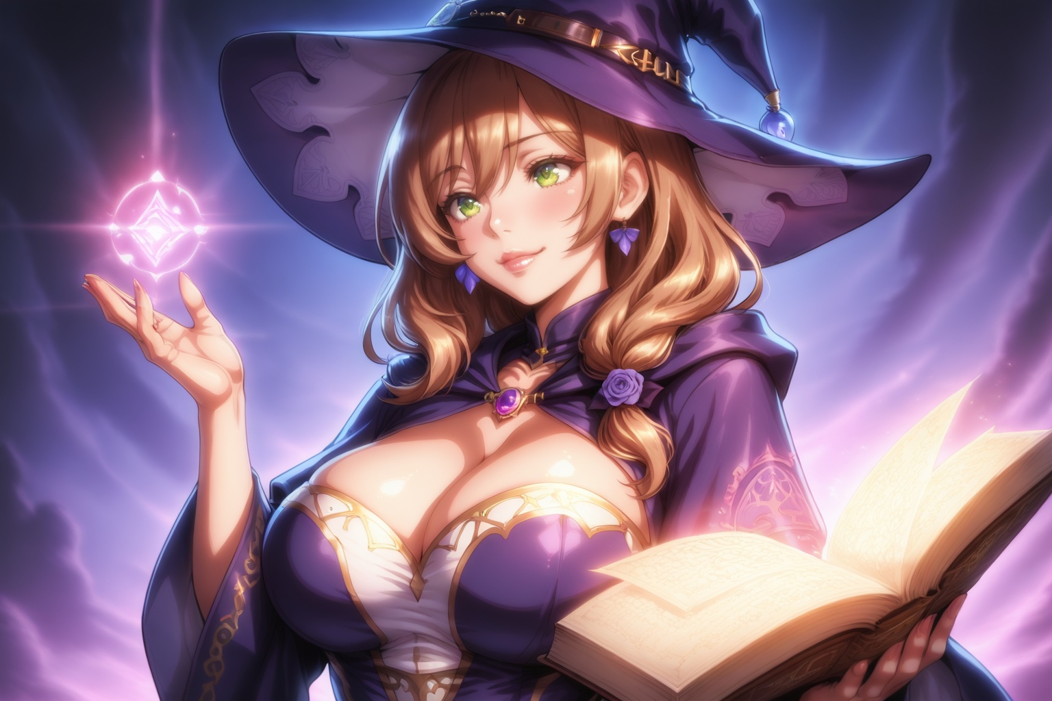 Lisa Minci,  mysterious witch librarian,  elegant robes on Tensor.Art
