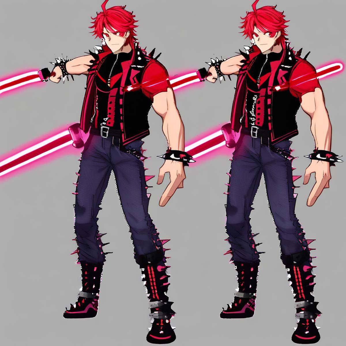energy sword,  bodysuit,  red eyes on Tensor.Art
