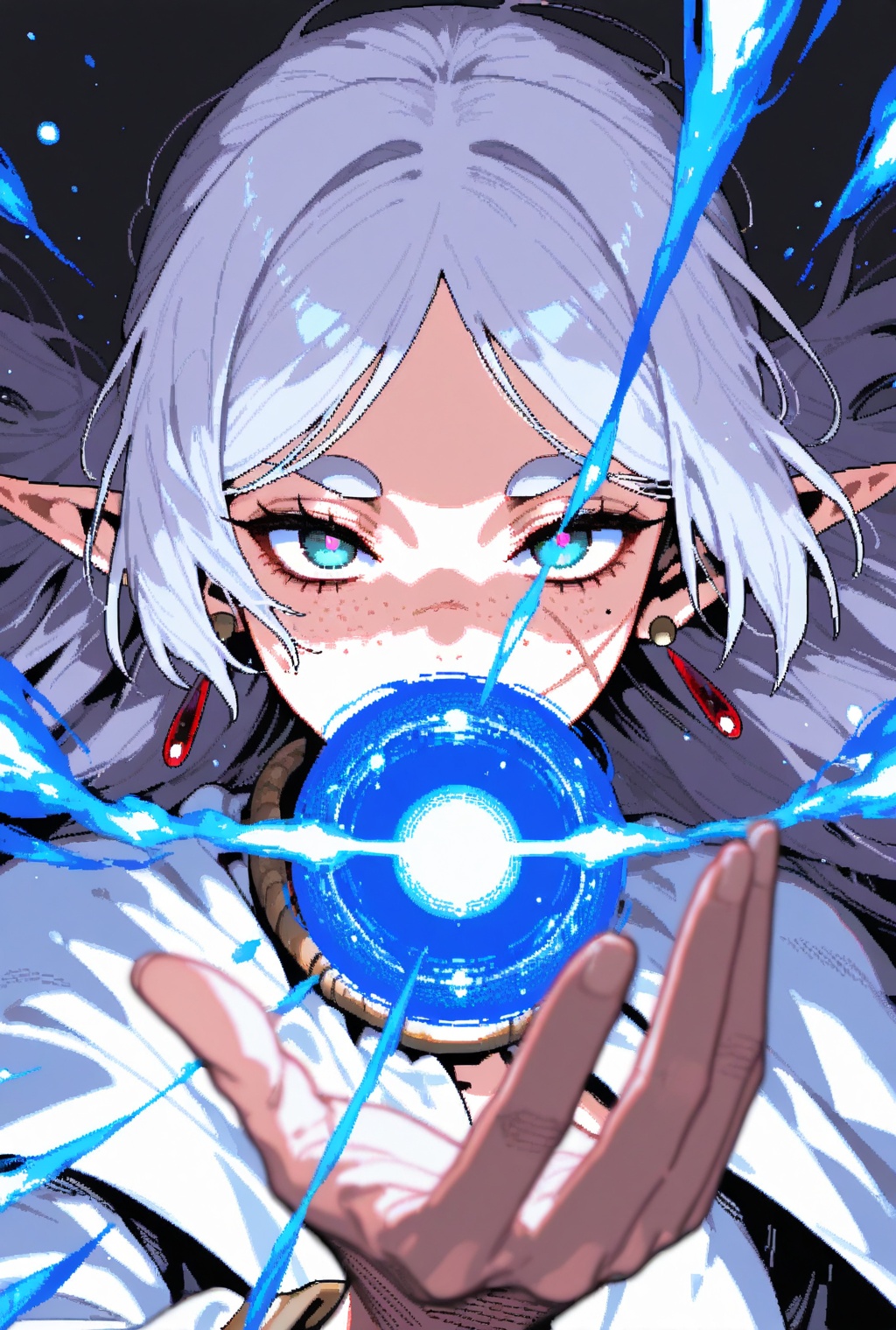 Princess mononoke,  frieren,  cinematic dramatic dynamic powerful ethereal flowing magic circles powers on Tensor.Art