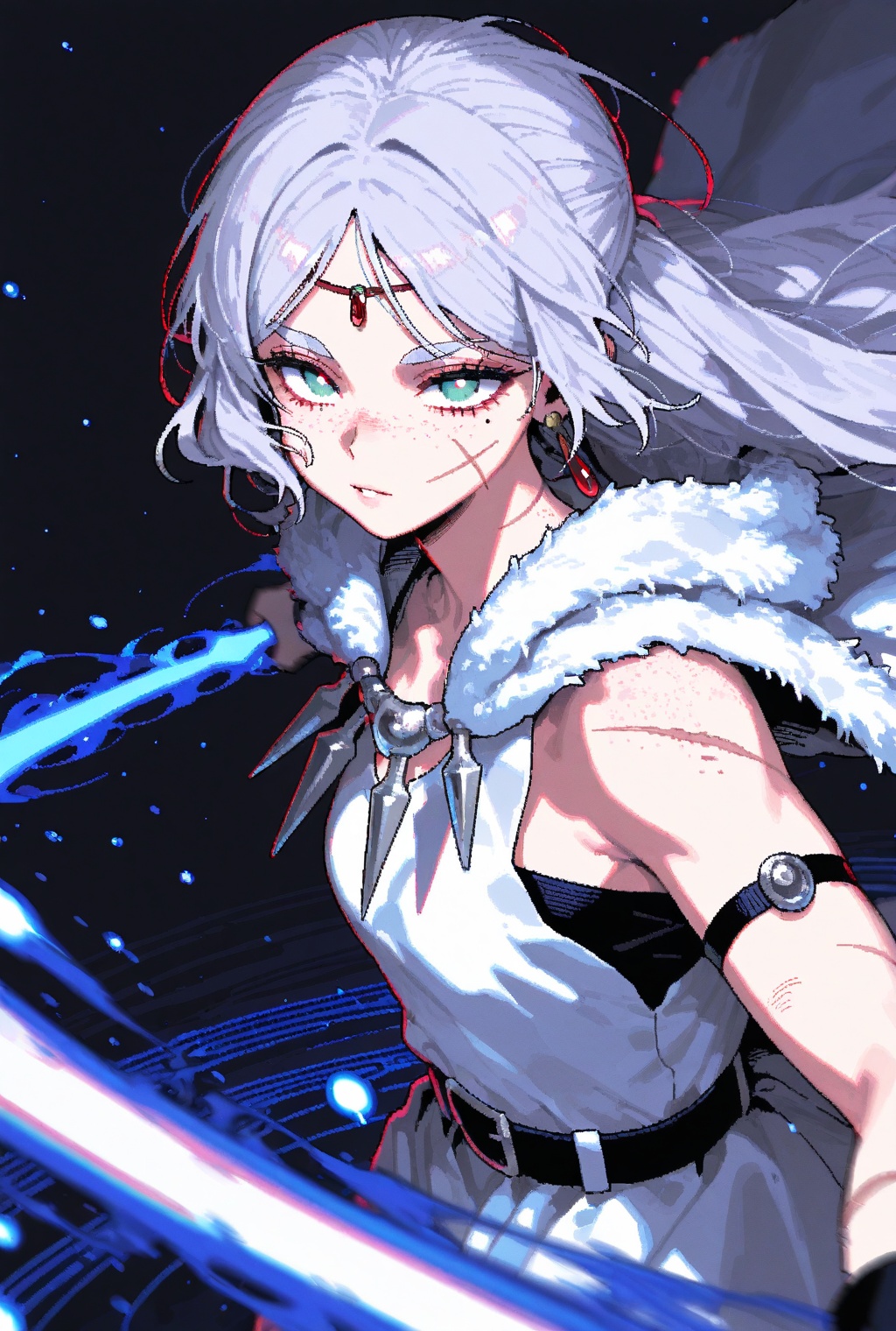 Princess mononoke,  frieren,  cinematic dramatic dynamic powerful ethereal flowing magic circles powers on Tensor.Art